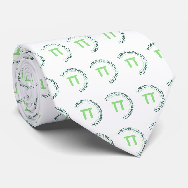 Pi Day Circle Design Neck Tie (Rolled)