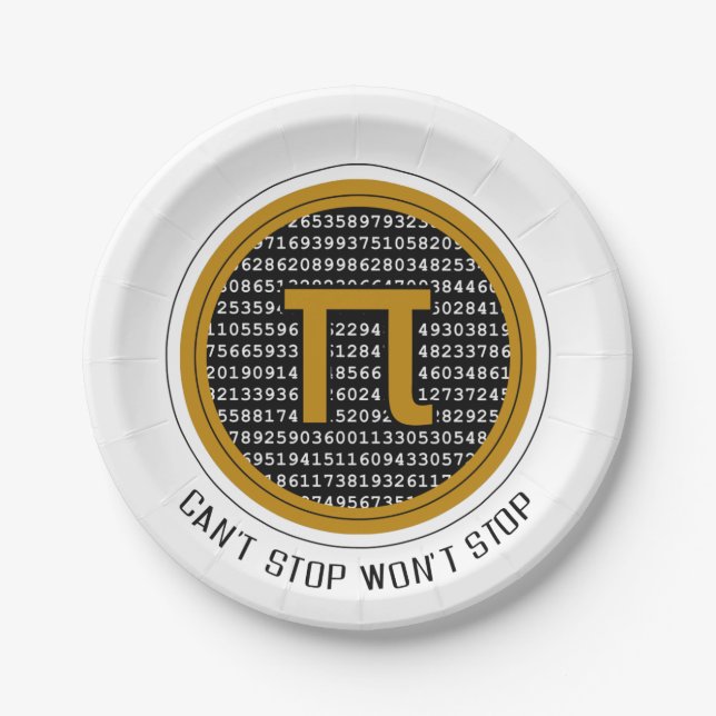 Pi Day Circle Design Paper Plates (Front)