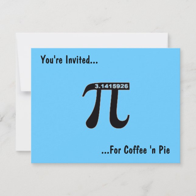 Pi Day Coffee & Pi Invitation ~ Customize (Front)