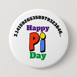 Pi Day Colorful Button