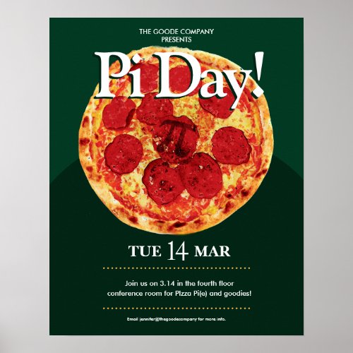 Pi Day Company Event  Pizza Party Poster