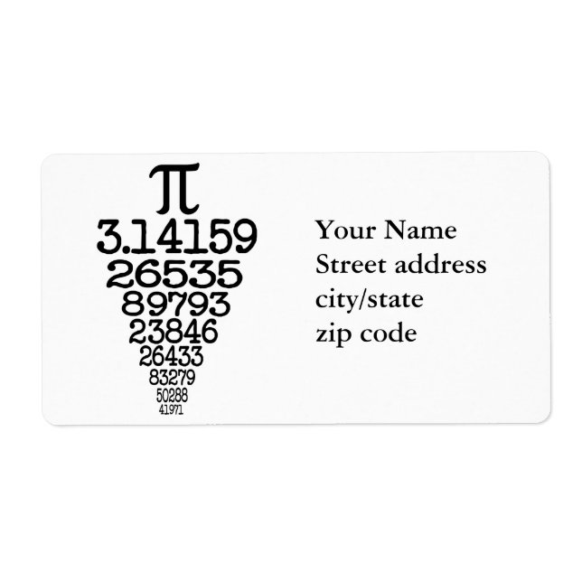 Pi Day compleye 3.14 Label (Front)