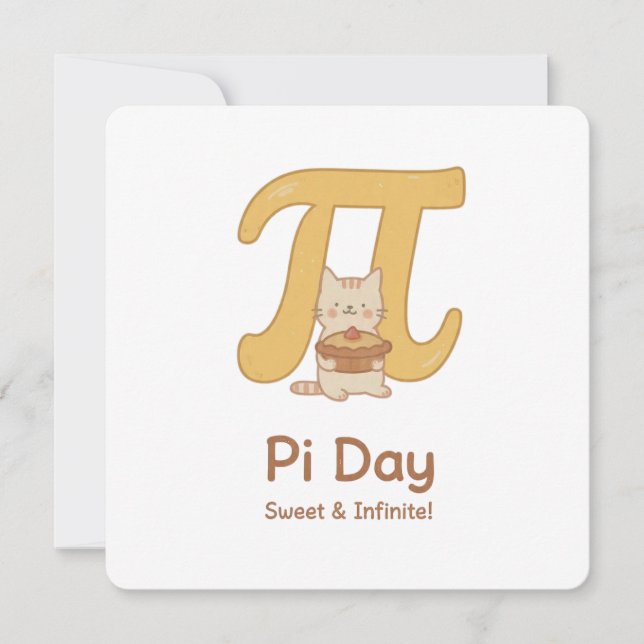 Pi Day Cute Cat Postcard – Sweet & Infinite | Math (Front)