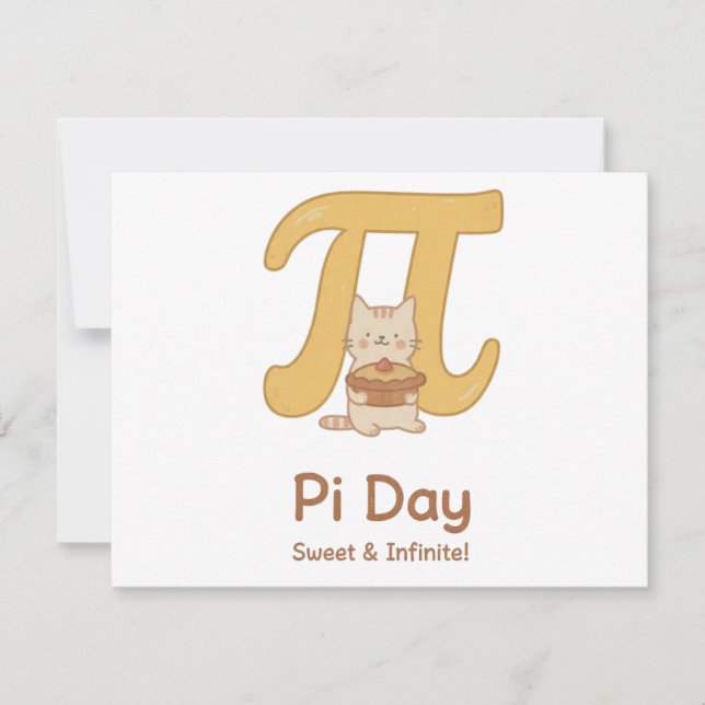 Pi Day Cute Cat Postcard – Sweet & Infinite | Math (Front)