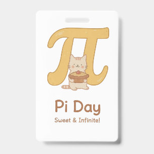 Pi Day Cute Cat Postcard – Sweet & Infinite   Math Badge
