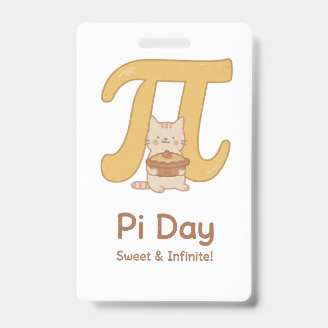 Pi Day Cute Cat Postcard – Sweet & Infinite | Math Badge (Front)