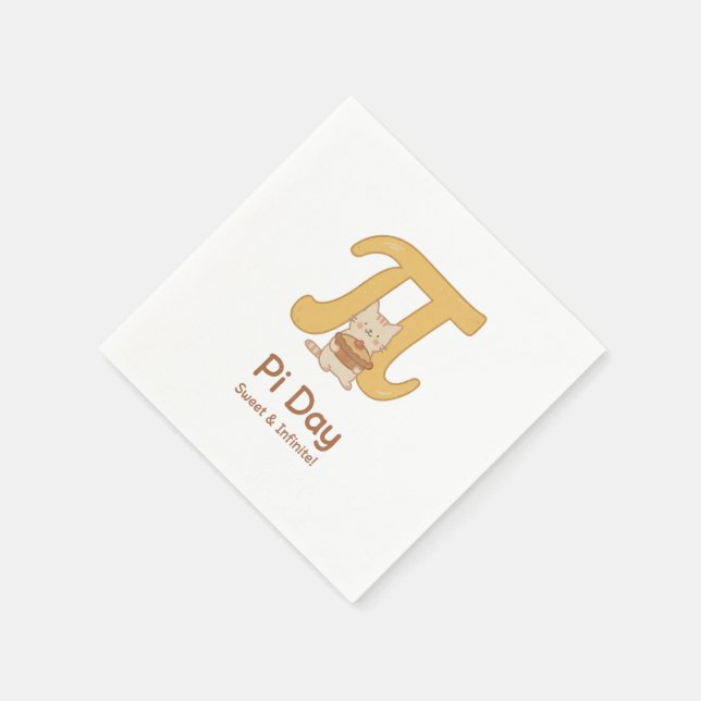 Pi Day Cute Cat Postcard – Sweet & Infinite | Math Napkins (Corner)