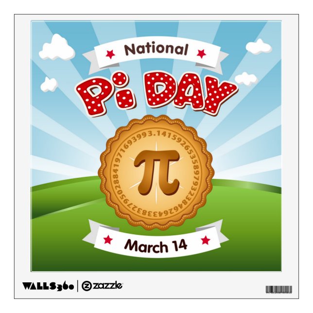Pi Day Display  Wall Sticker (Front)