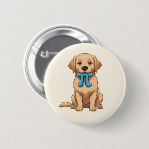 Pi Day Dog With Pi Symbol   Cute Pi Math Button
