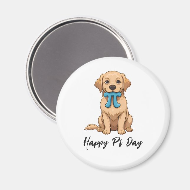 Pi Day Dog With Pi Symbol | Happy Pi Day Magnet (Front/Back)