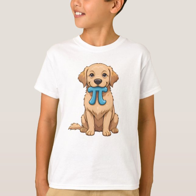 Pi Day Dog With Pi Symbol | Happy Pi Day Math T-Shirt (Front)