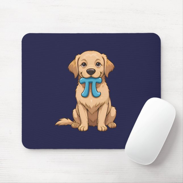 Pi Day Dog With Pi Symbol | Happy Pi Day Mouse Pad (With Mouse)