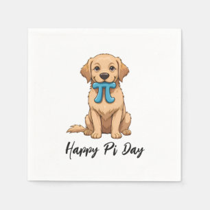 Pi Day Dog With Pi Symbol Happy Pi Day Napkins