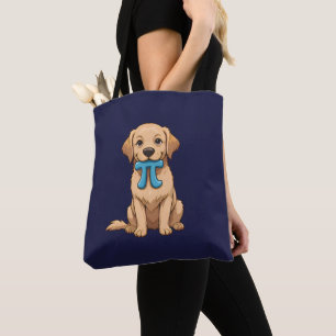 Pi Day Dog With Pi Symbol   Happy Pi Day Tote Bag