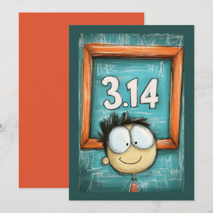 Pi Day Fun – Happy 3.14 Quirky Cartoon Invitation