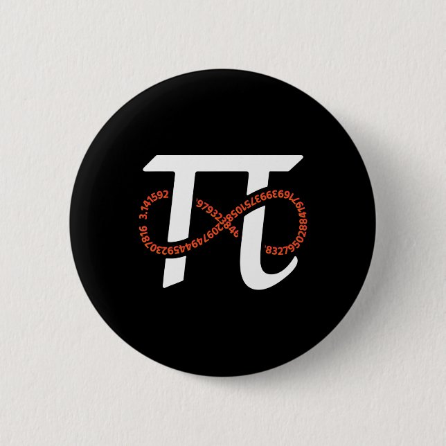 Pi Day Funny Infinity Numbers Geek Nerd Math Lover Button (Front)