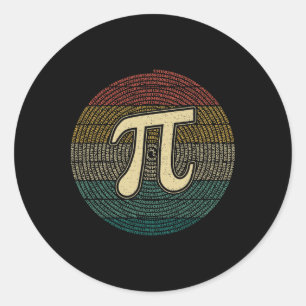 Pi Day Funny Math 3.14 Number Pi Lover Tee Classic Round Sticker