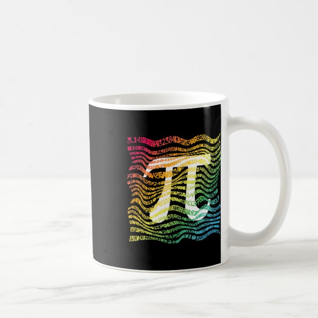 Pi Day Funny Math Teacher Student Rainbow Pi Symbo Coffee Mug (Right)
