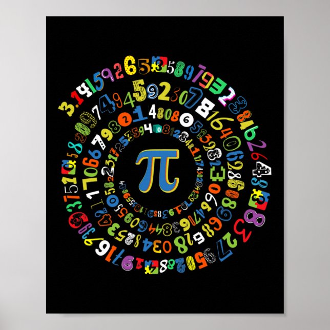 Pi Day Funny Spiral Math Geek Cool Mathematics Lov Poster (Front)