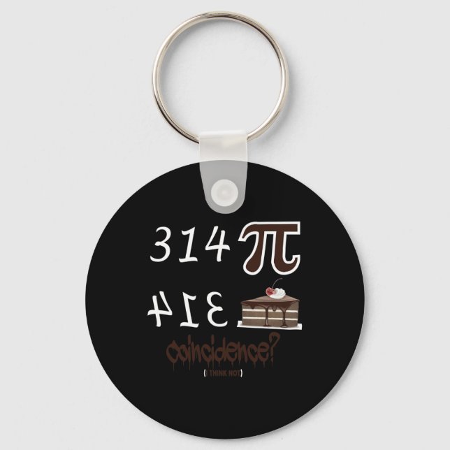 Pi Day Funny Unique Graphic Math Formula Equations Keychain (Front)