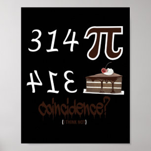 Pi Day Funny Unique Graphic Math Formula Equations Poster