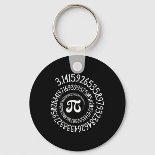 Pi Day Funny Vintage Graphic Spiral Formula Math L Keychain