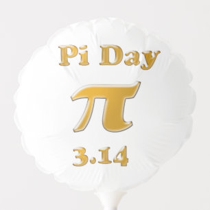 Pi Day Gold Balloon