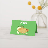 Pi Day Green Apple Pie Cartoon Character Numbers