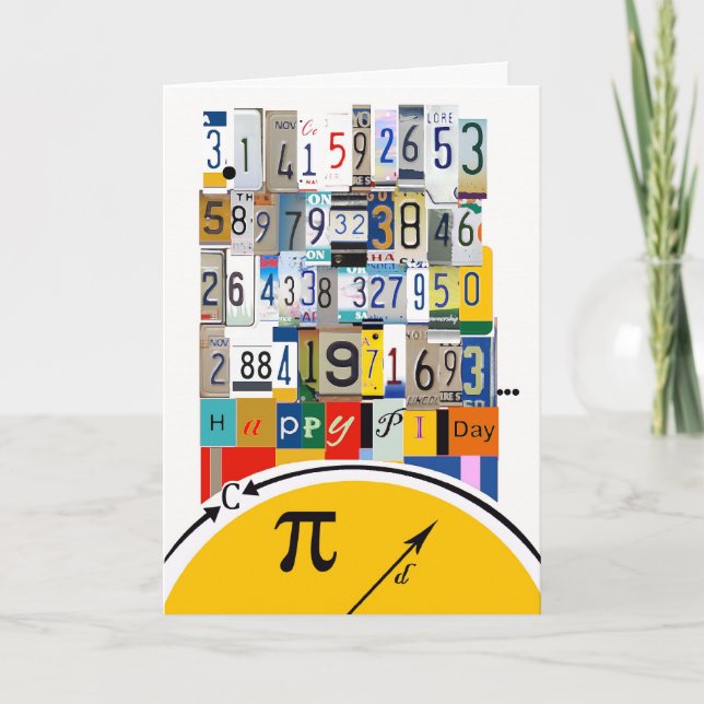 Pi Day Greetings, Crunching Numbers Card (Front)