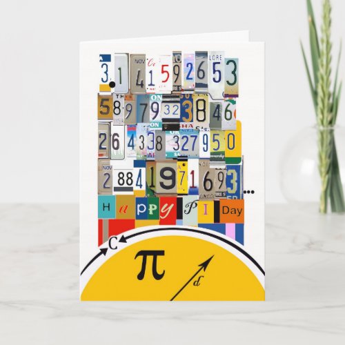 Pi Day Greetings Crunching Numbers Card