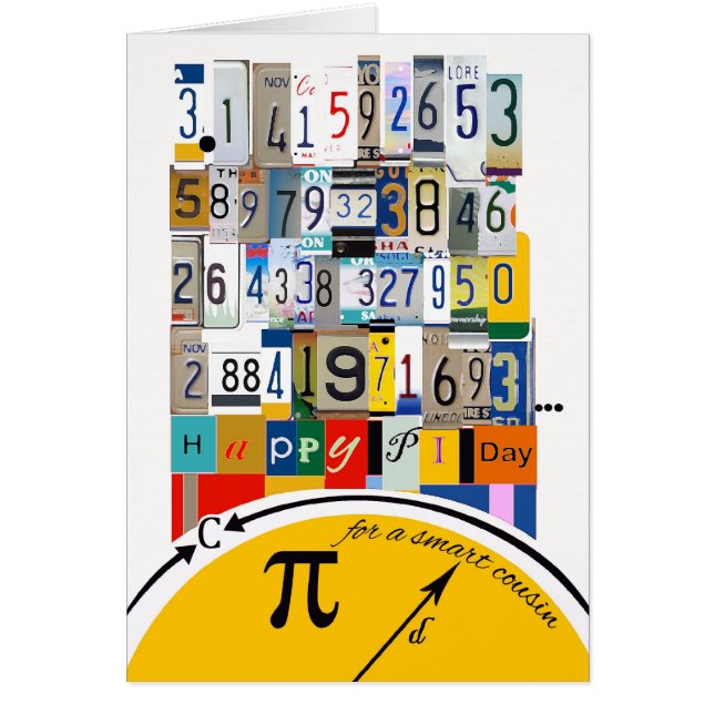Pi Day Greetings for Cousin, Crunching Numbers Cards (Front)