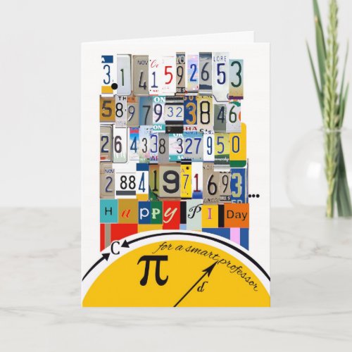 Pi Day Greetings for Professor Number Crunching Card