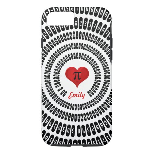 Pi Day Heart Math Digits 314 Mathematics Funny iPhone 87 Case