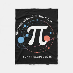 Pi Day Lunar Eclipse 2025 Cosmic Math  Fleece Blanket
