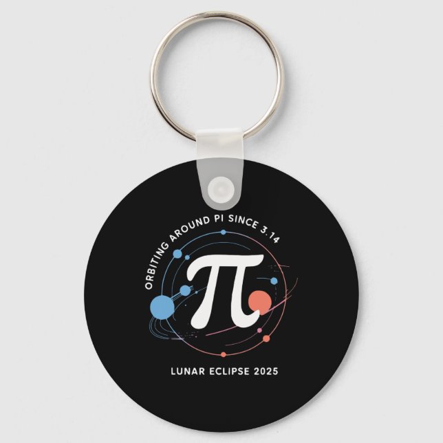 Pi Day Lunar Eclipse 2025 Cosmic Math  Keychain (Front)