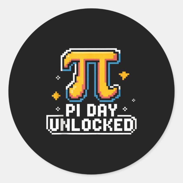 Pi Day March 14 Math Nerd Pie Food Funny Gift Outf Classic Round Sticker (Front)
