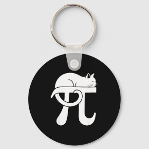 Pi Day Math Cat Nerd Comedy Teacher Student Pi Day Keychain