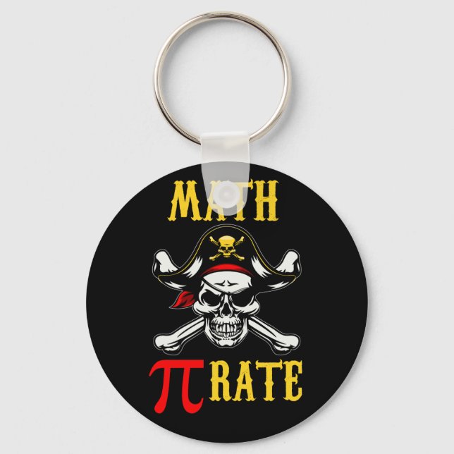 Pi Day Math Math Pi Rate Pirate Keychain (Front)