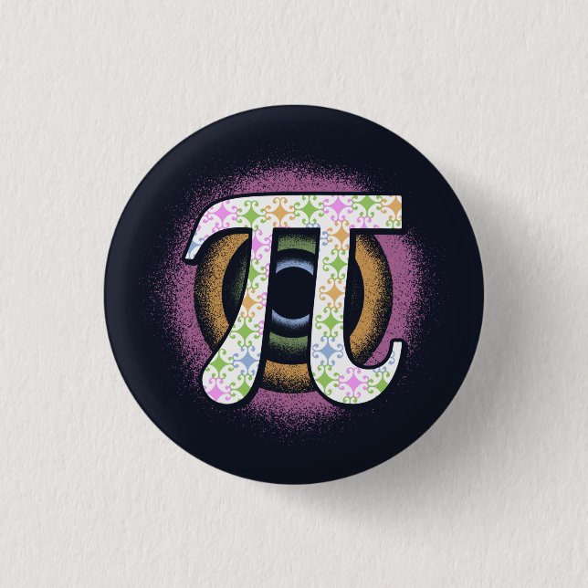 Pi Day Math Nerd  Button (Front)