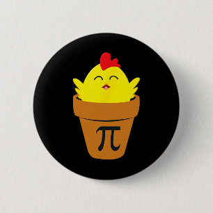 Pi Day Math T Shirt Funny Chicken Pot Pie T Shirt Button