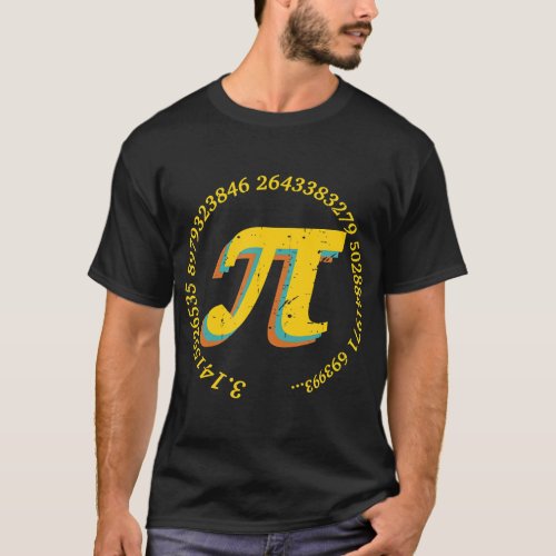 Pi Day Math Teacher Student Vintage Retro Pi Symbo T_Shirt