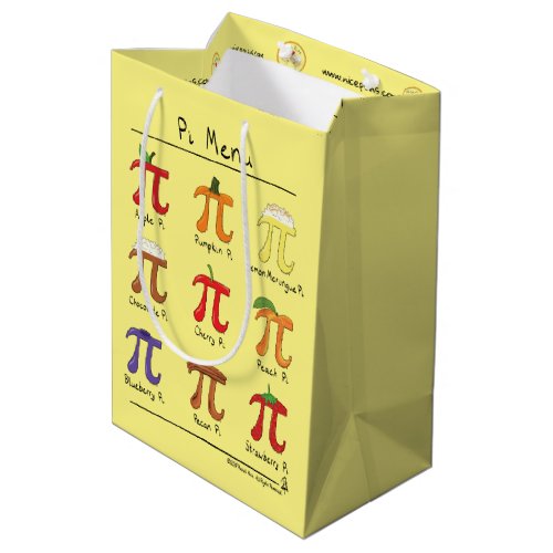 Pi Day Menu Cute Funny Math Medium Gift Bag