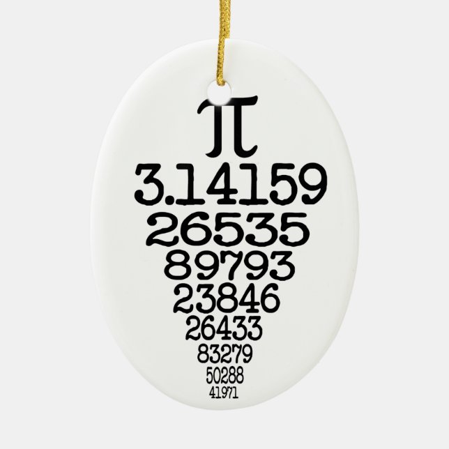 Pi Day Nerd Ceramic Ornament (Front)