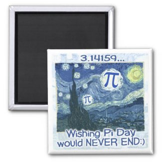 Pi Day Never Ends by Mudge Studios magnet