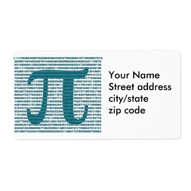 Pi Day numbers Label (Front)