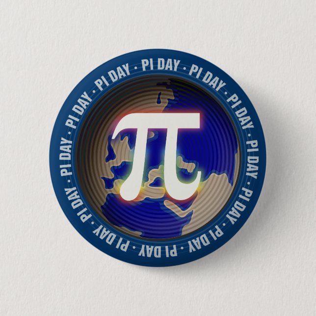 Pi Day on Earth | Math Pinback Button (Front)