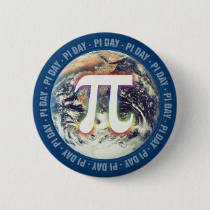 Pi Day on Earth   Math Pinback Button