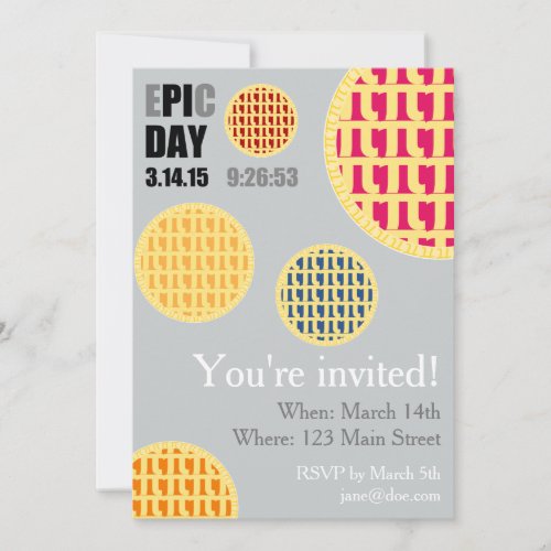 Pi Day Party Invitation Card _ EPIC DAY 2015