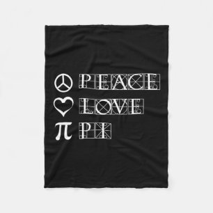 Pi Day Peace Love Math Geometry Trigonometry  Fleece Blanket
