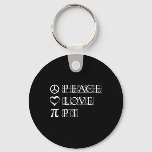 Pi Day Peace Love Math Geometry Trigonometry Keychain